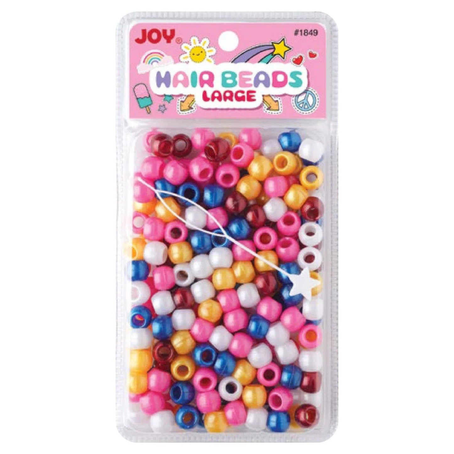 Joy Assorted Colours Large Metallic Hair Beads