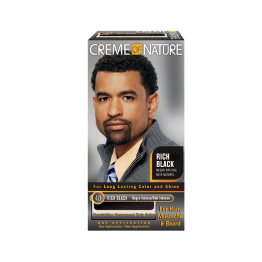 Creme of Nature Rich Black Nourishing Permanent Hair Dye for Hair, Mustache & Beard
