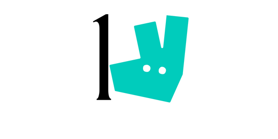 Number 1 representing the 1st step when placing orders via deliveroo