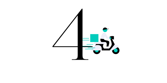 Number 4 representing the 4th step when placing orders via deliveroo