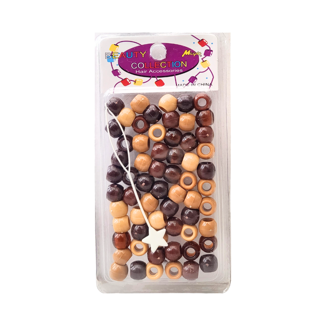 Girls Large Assorted Brown Hair Beads