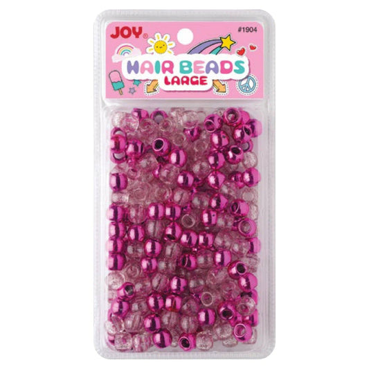 Joy Pink Metallic & Glitter Large Hair Beads